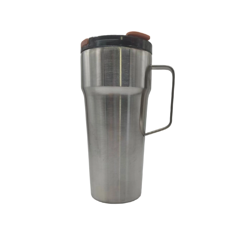لیوان مسافرتی دو جداره عایق وکیوم دسته دار